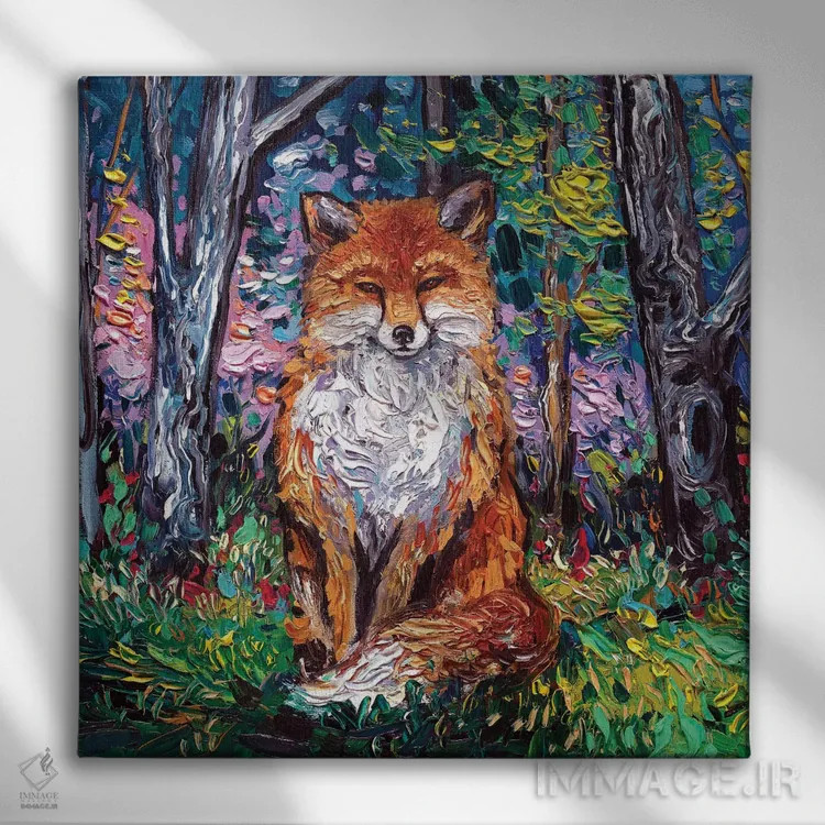 تابلو روباه قرمز اثر آجا تریر - نمای روبهرو روی دیوار