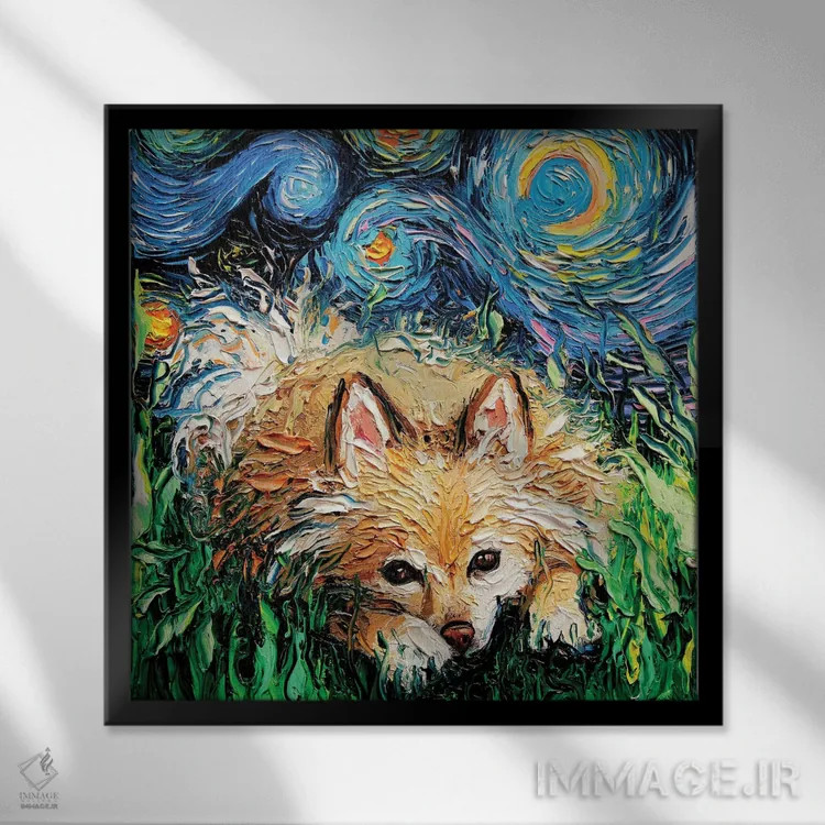 تابلو شب پامرانیان اثر آجا تریر - نمای قابدار مشکی