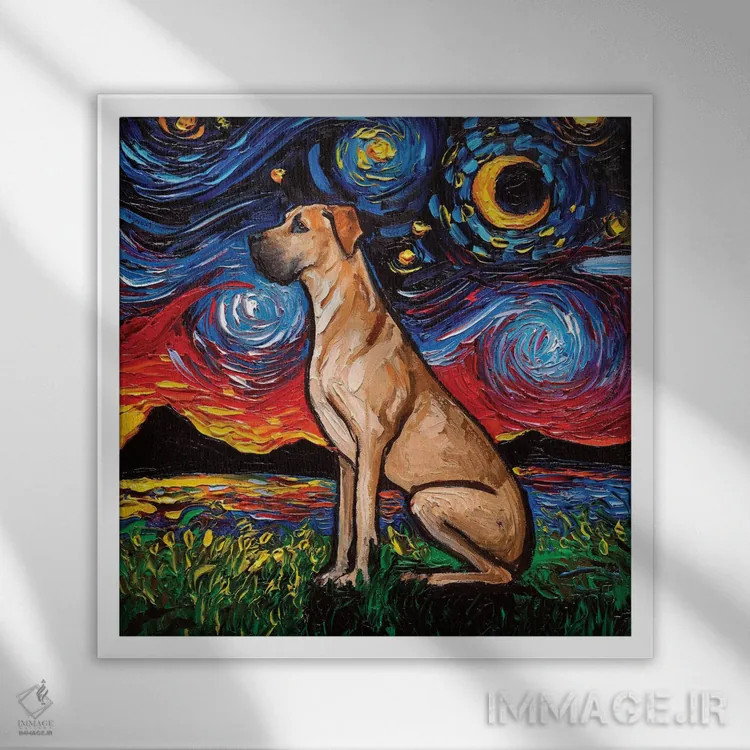 تابلو شب گریٹ باور برنزه (Fawn) اثر آجا تریر - نمای قابدار سفید