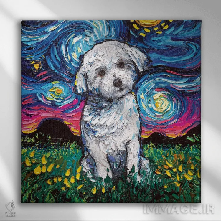 تابلو شب مالتیز اثر آجا تریر - نمای روبهرو روی دیوار