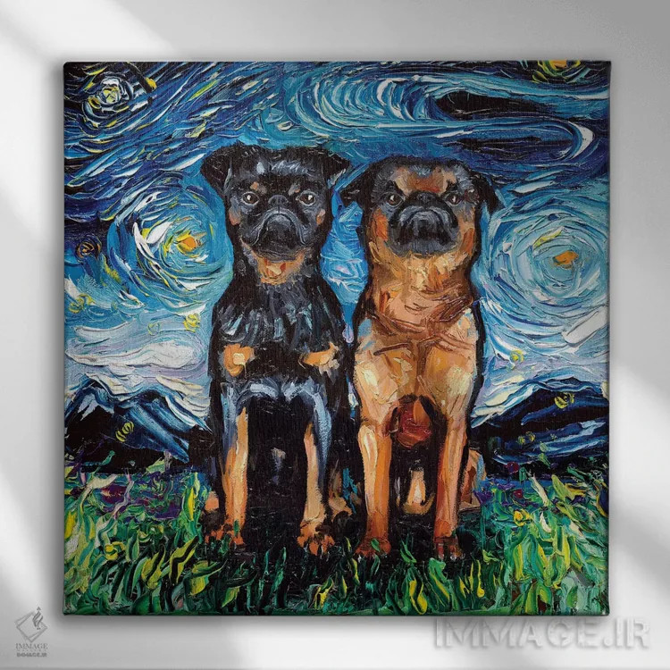 تابلو شب پتیت برا بانکون (نژاد سگ) اثر آجا تریر - نمای روبهرو روی دیوار