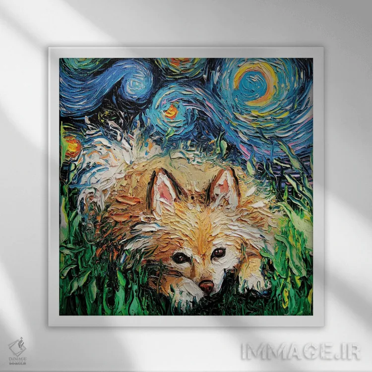 تابلو شب پامرانیان اثر آجا تریر - نمای قابدار سفید