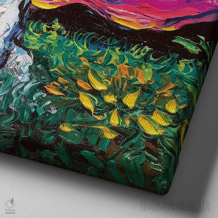 تابلو شب مالتیز اثر آجا تریر - نمای نزدیک بافت بوم