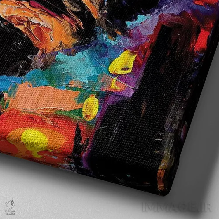 تابلو نگهبان شب اثر آجا تریر - نمای نزدیک بافت بوم