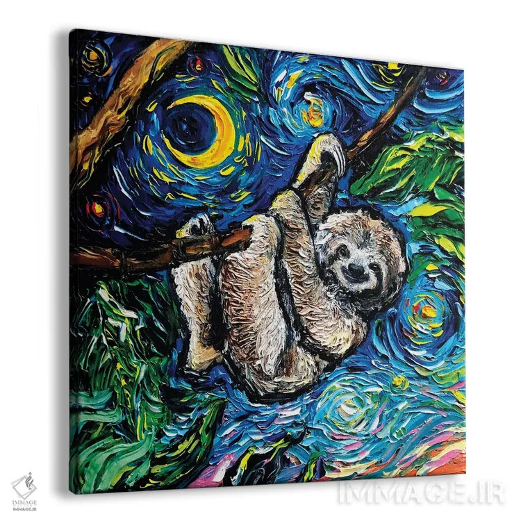 تابلو تنبل پرستاره (حیوان جنگلی) اثر آجا تریر - نمای پرسپکتیو محصول