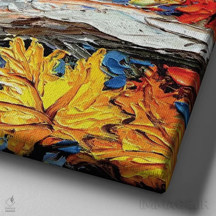 تابلو پنهانکاری سنجابوار (یا: انبار کردن مانند سنجاب) اثر آجا تریر - نمای نزدیک بافت بوم