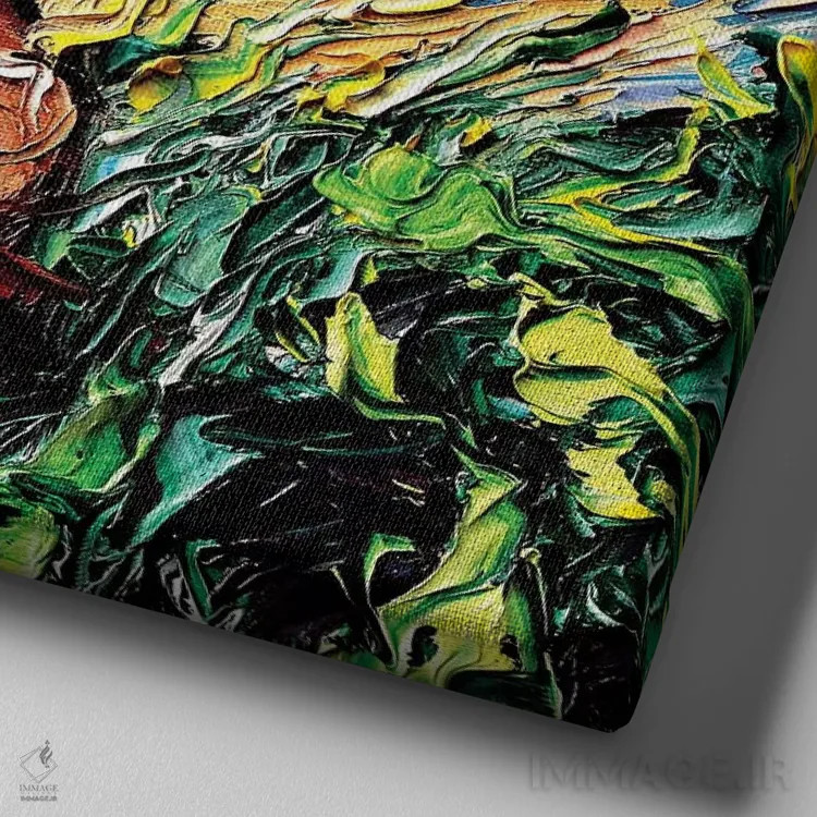 تابلو شب باکسر (نژاد سگ) اثر آجا تریر - نمای نزدیک بافت بوم