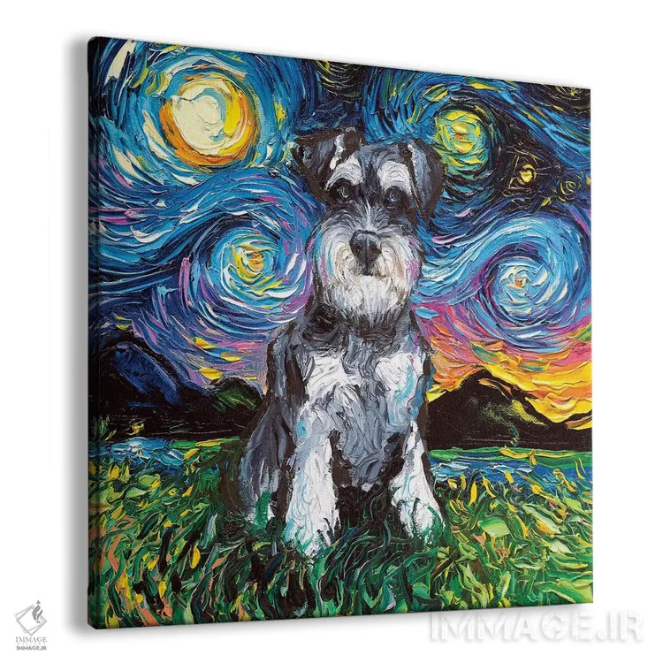 تابلو شب اشناتزر (نژاد سگ) اثر آجا تریر - نمای پرسپکتیو محصول