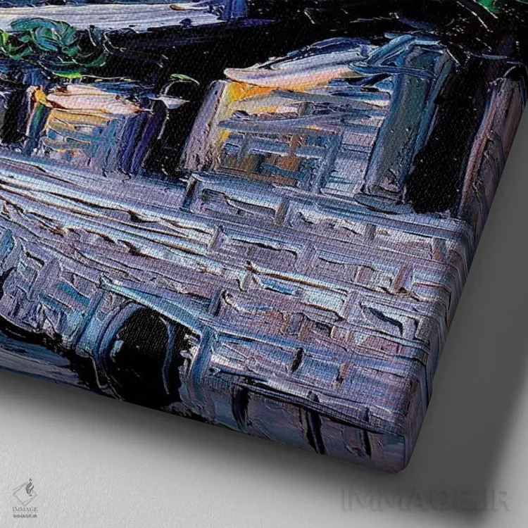 تابلو ون گوگ هرگز دیوار چین را ندید اثر آجا تریر - نمای نزدیک بافت بوم