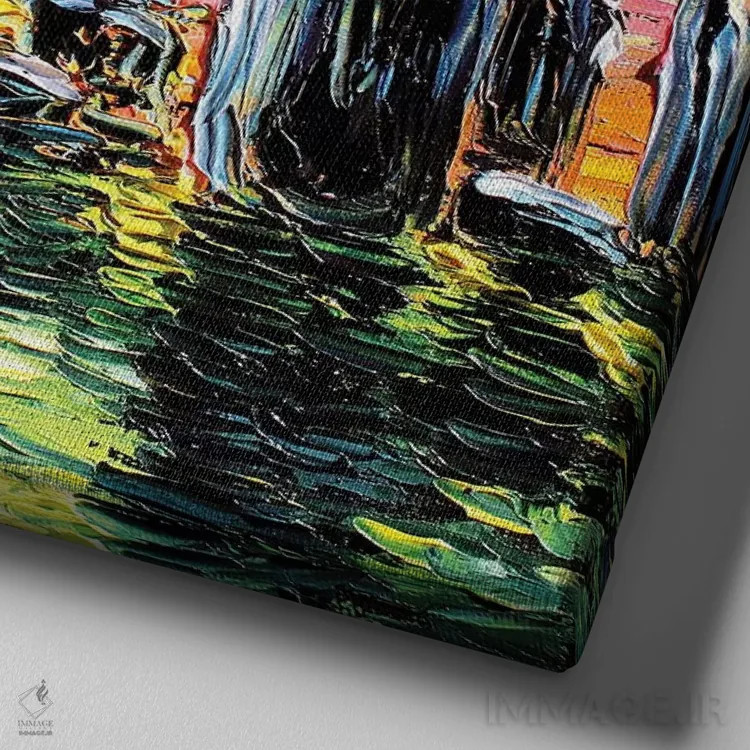 تابلو ون گوگ هرگز استونهنج را ندید اثر آجا تریر - نمای نزدیک بافت بوم