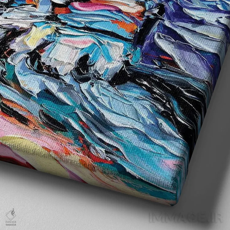 تابلو ندای طبیعت وحشی اثر آجا تریر - نمای نزدیک بافت بوم