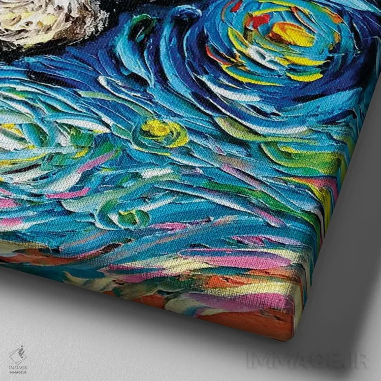 تابلو تنبل پرستاره (حیوان جنگلی) اثر آجا تریر - نمای نزدیک بافت بوم