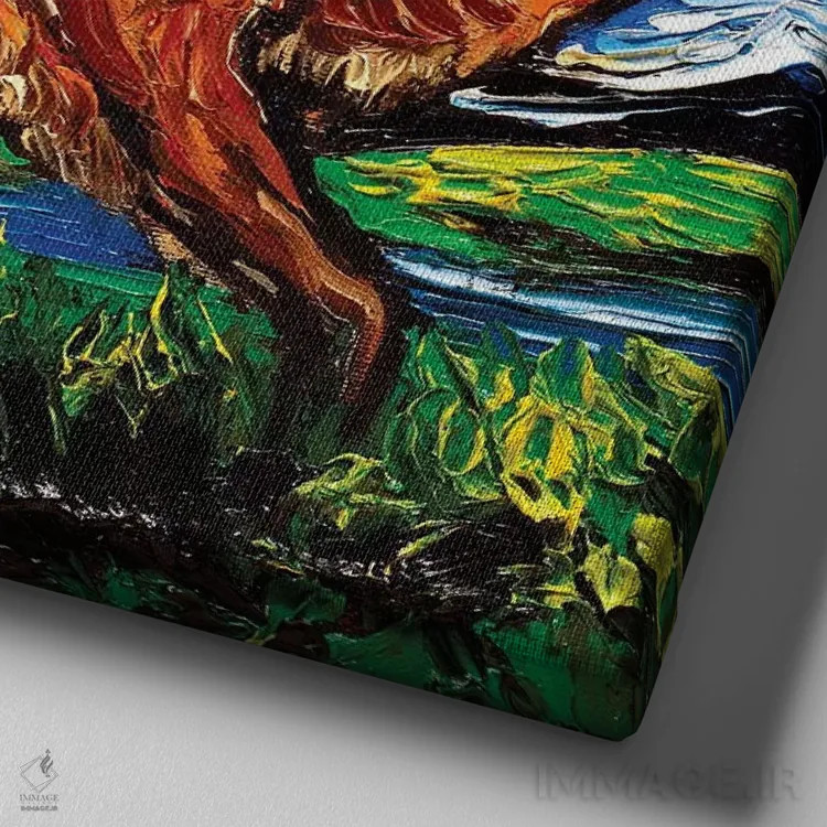 تابلو شب ستِر ایرلندی اثر آجا تریر - نمای نزدیک بافت بوم