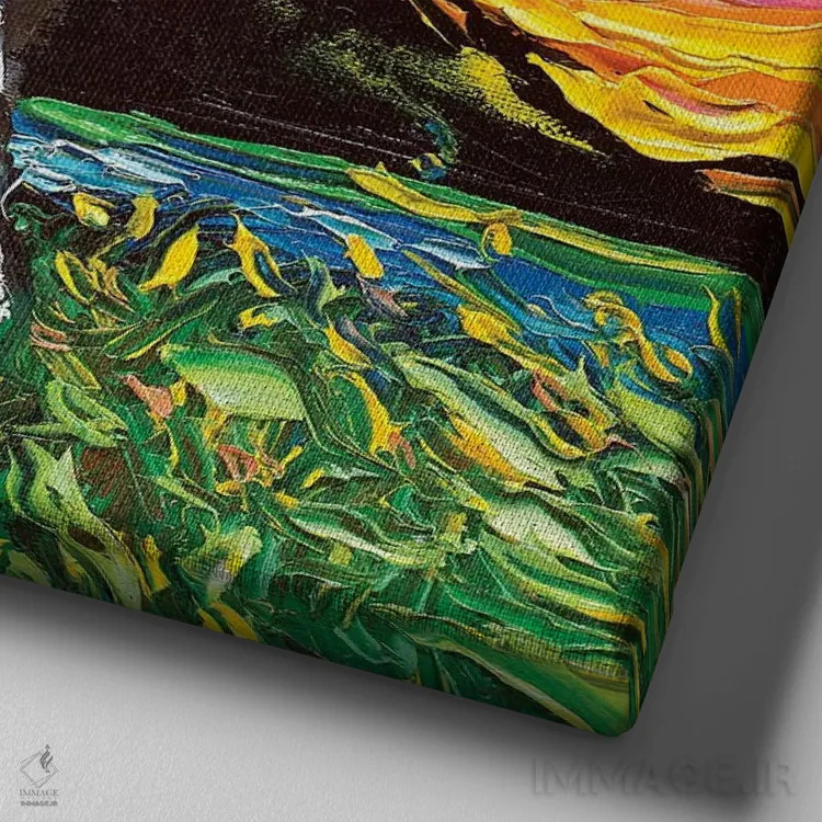 تابلو شب اشناتزر (نژاد سگ) اثر آجا تریر - نمای نزدیک بافت بوم