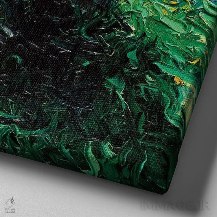 تابلو شب پودل دورگه اثر آجا تریر - نمای نزدیک بافت بوم