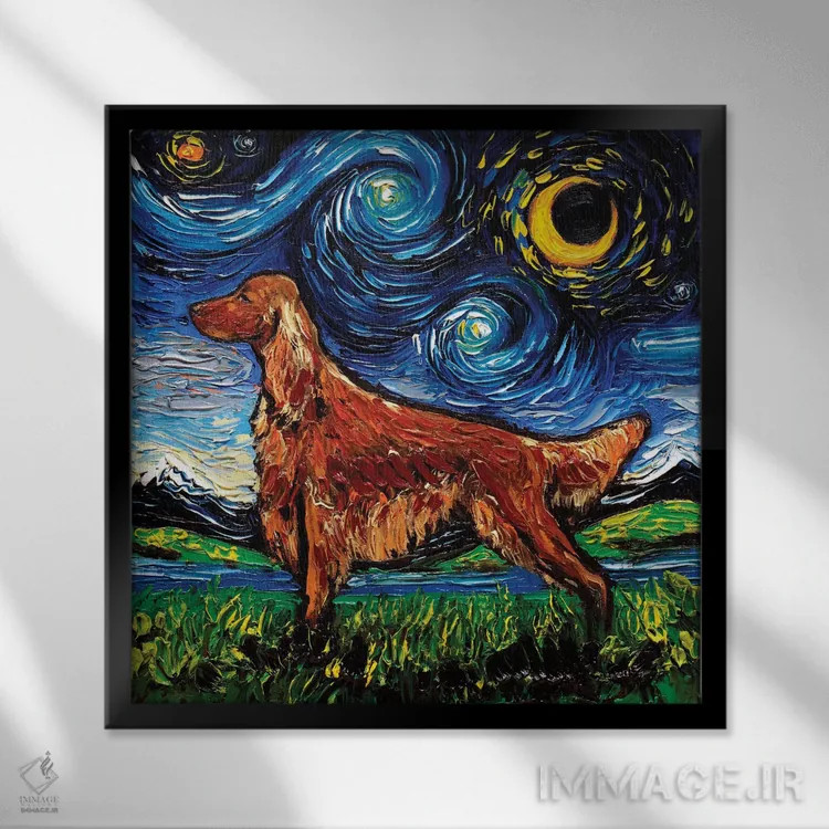 تابلو شب ستِر ایرلندی اثر آجا تریر - نمای قابدار مشکی