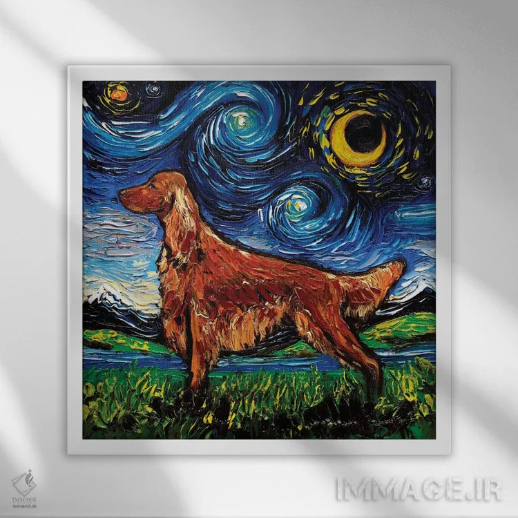 تابلو شب ستِر ایرلندی اثر آجا تریر - نمای قابدار سفید