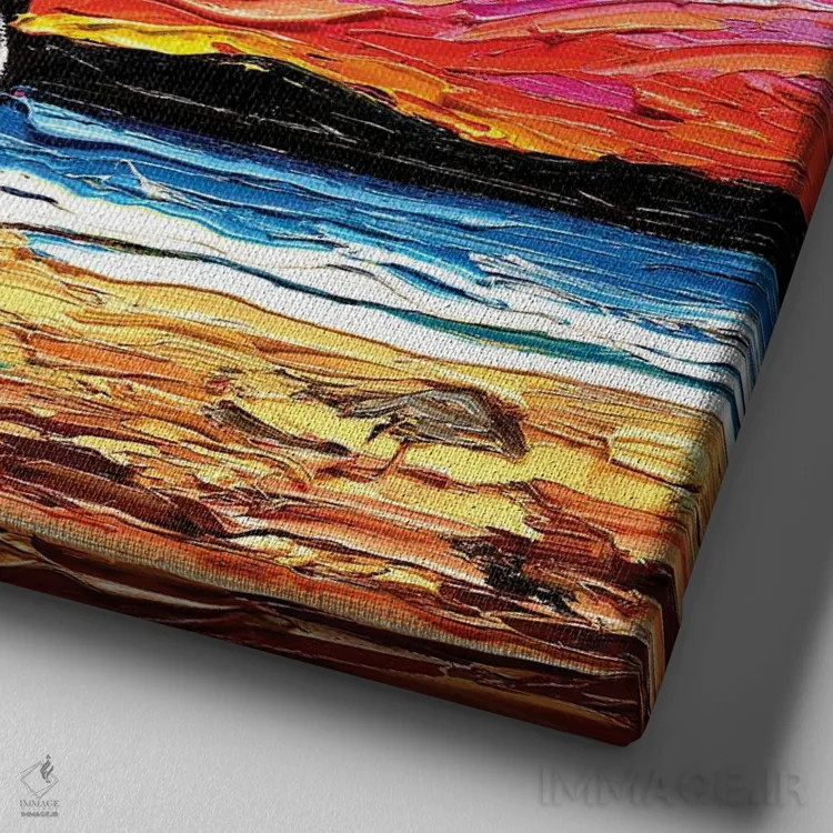 تابلو شب شتلند مرل شپرد (نژاد سگ؛ طرح مرل) اثر آجا تریر - نمای نزدیک بافت بوم