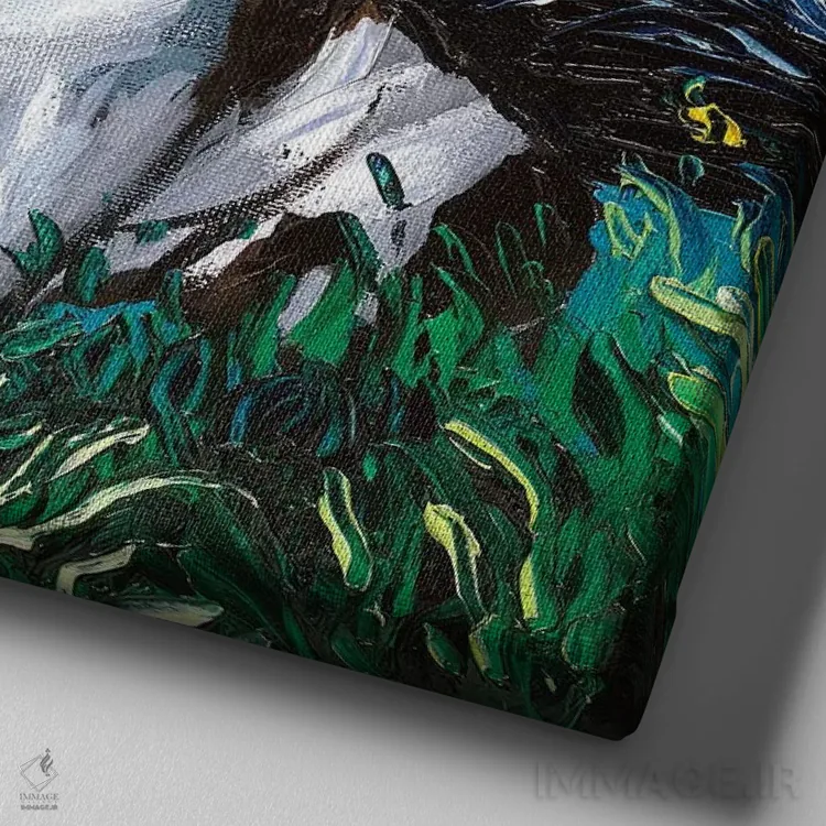 تابلو شب چارلی اثر آجا تریر - نمای نزدیک بافت بوم