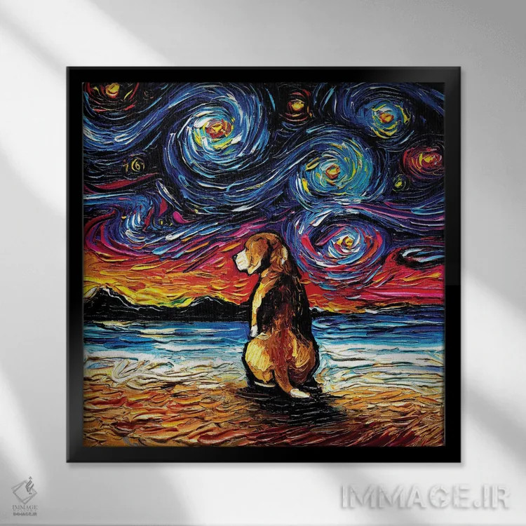 تابلو شب دوم بیگل اثر آجا تریر - نمای قابدار مشکی