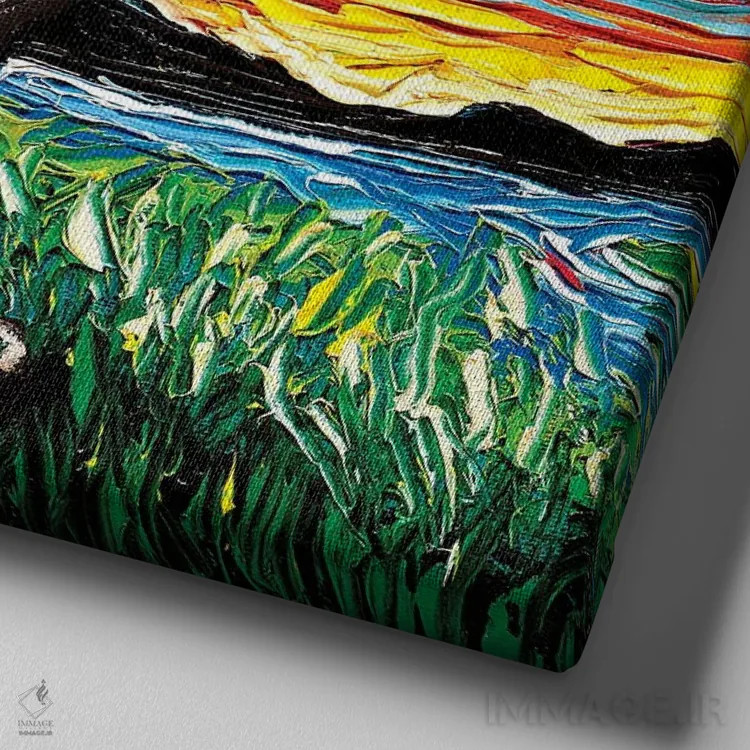 تابلو شب چاینیز کرستد (نژاد سگ) اثر آجا تریر - نمای نزدیک بافت بوم