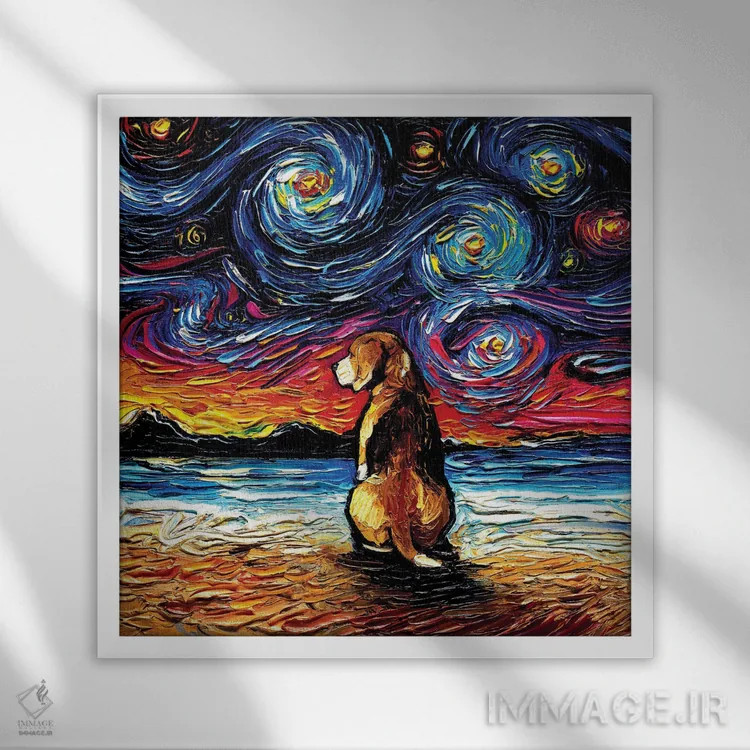 تابلو شب دوم بیگل اثر آجا تریر - نمای قابدار سفید