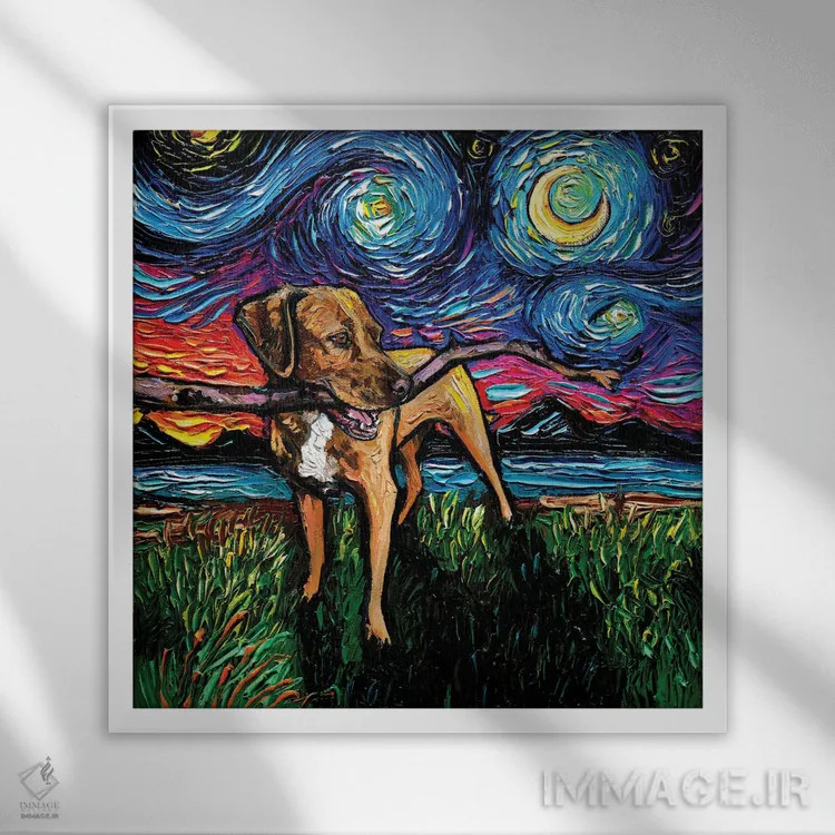 تابلو شب ویزسلا دورگه اثر آجا تریر - نمای قابدار سفید