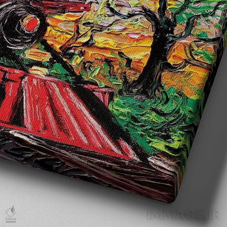 تابلو همه سوار شوید اثر آجا تریر - نمای نزدیک بافت بوم