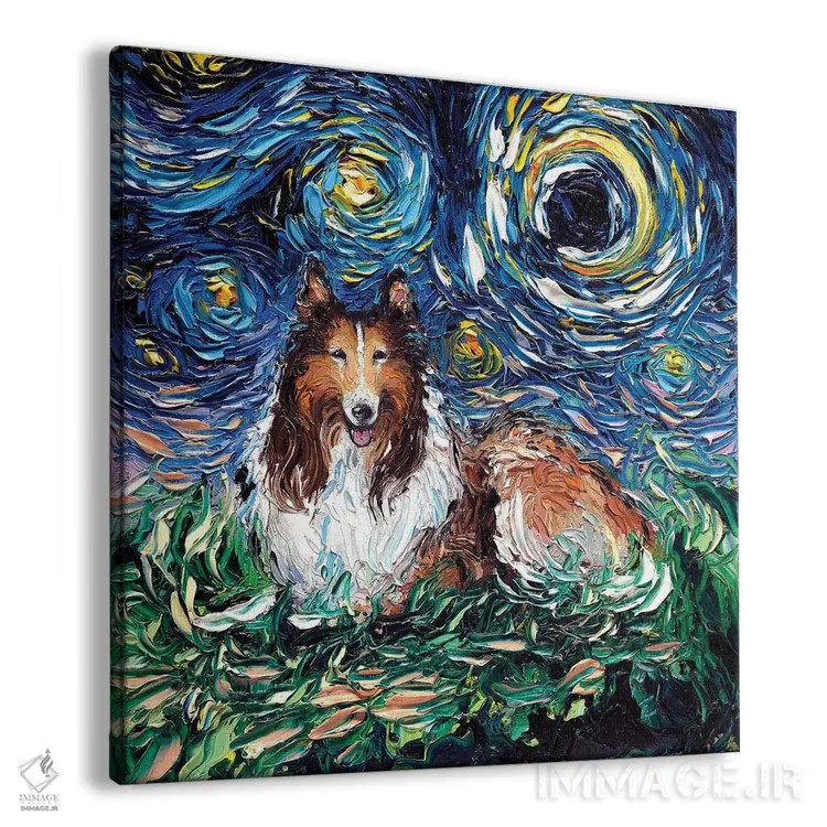 تابلو شب کولی (نژاد سگ) اثر آجا تریر - نمای پرسپکتیو محصول