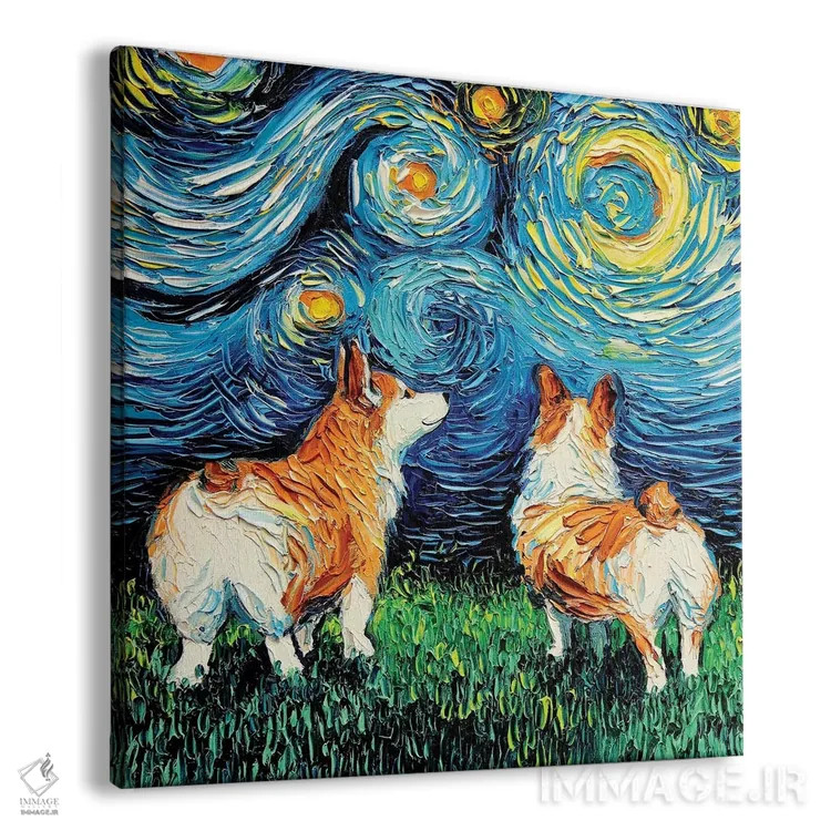 تابلو شب کورگی اثر آجا تریر - نمای پرسپکتیو محصول