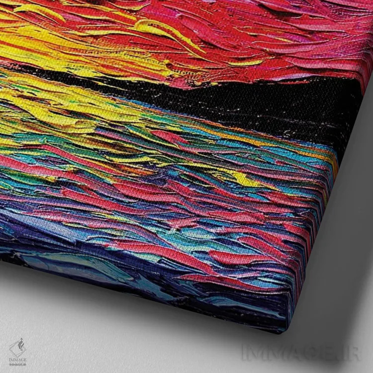 تابلو بیا با هم به سفر دریایی برویم اثر آجا تریر - نمای نزدیک بافت بوم