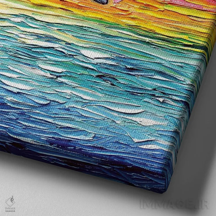 تابلو ون گوگ هرگز بهشت را ندید اثر آجا تریر - نمای نزدیک بافت بوم