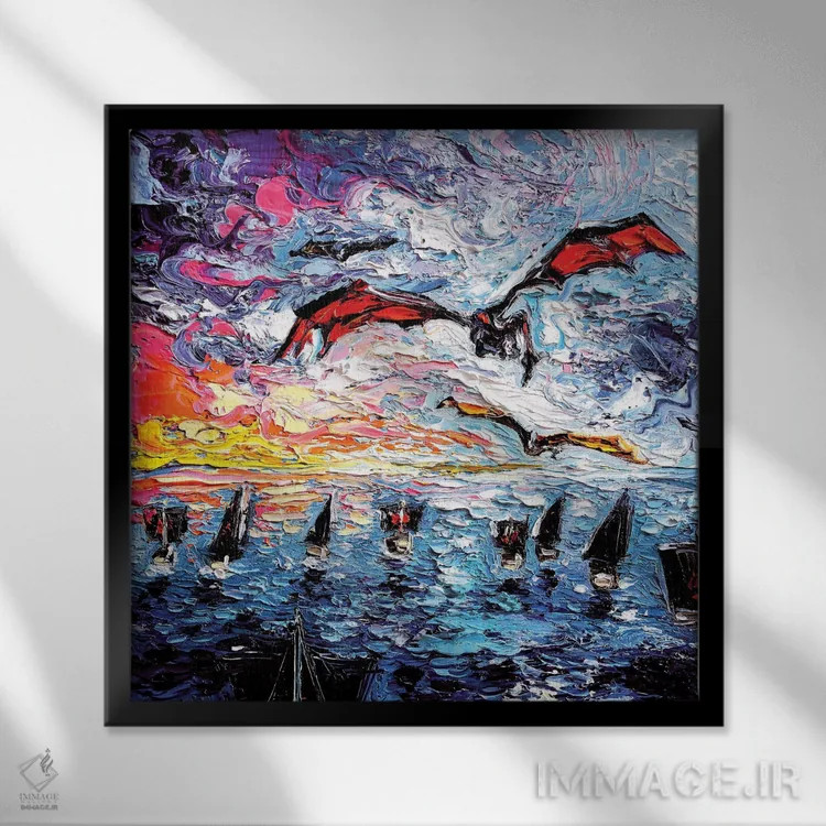 تابلو عبور از دریای باریک اثر آجا تریر - نمای قابدار مشکی