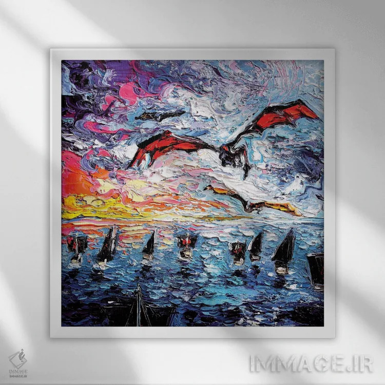 تابلو عبور از دریای باریک اثر آجا تریر - نمای قابدار سفید