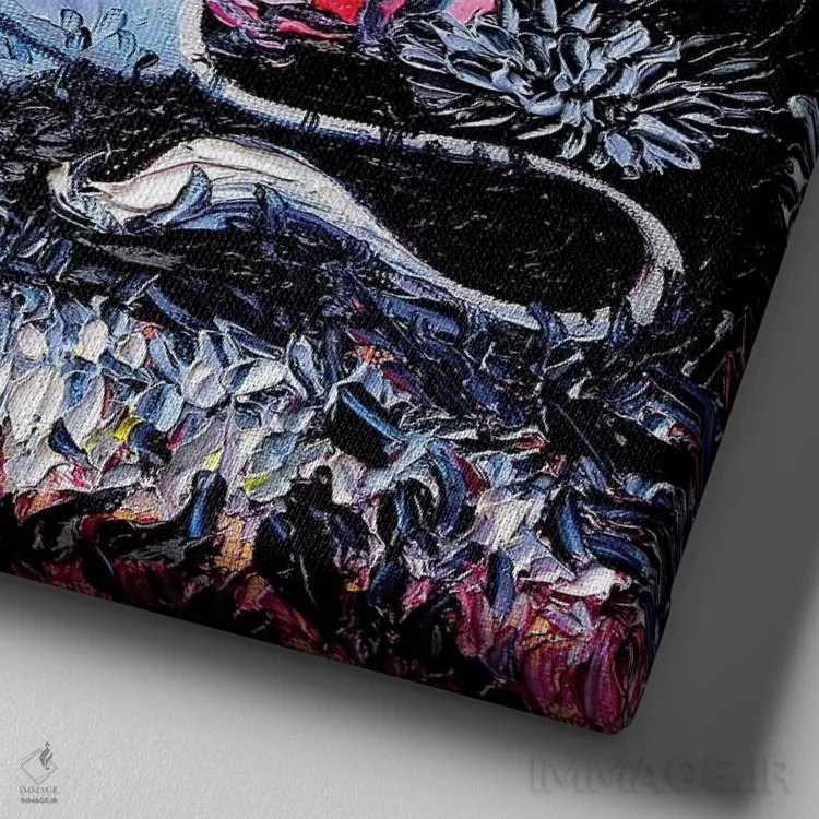 تابلو رویاها اثر آجا تریر - نمای نزدیک بافت بوم