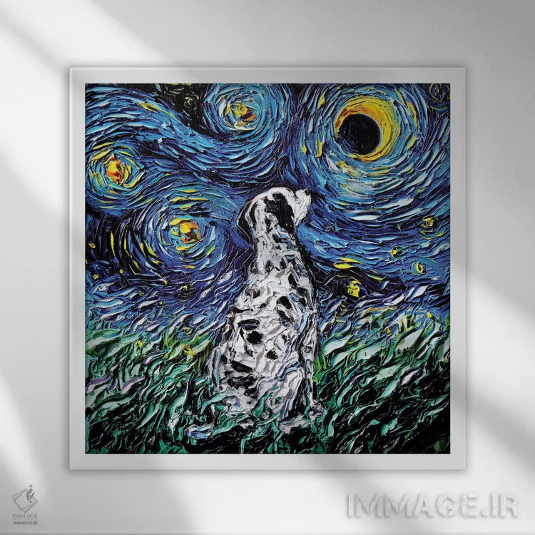 تابلو شب دالمیشن اثر آجا تریر - نمای قابدار سفید