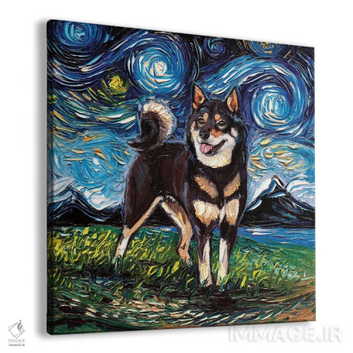 تابلو شب شیبا اینو سیاه و قهوهای اثر آجا تریر - نمای پرسپکتیو محصول