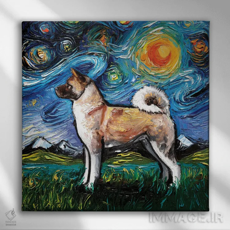 تابلو شب آکیتا اینو اثر آجا تریر - نمای روبهرو روی دیوار