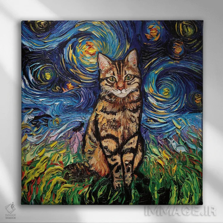 تابلو شب تابی قهوهای اثر آجا تریر - نمای روبهرو روی دیوار