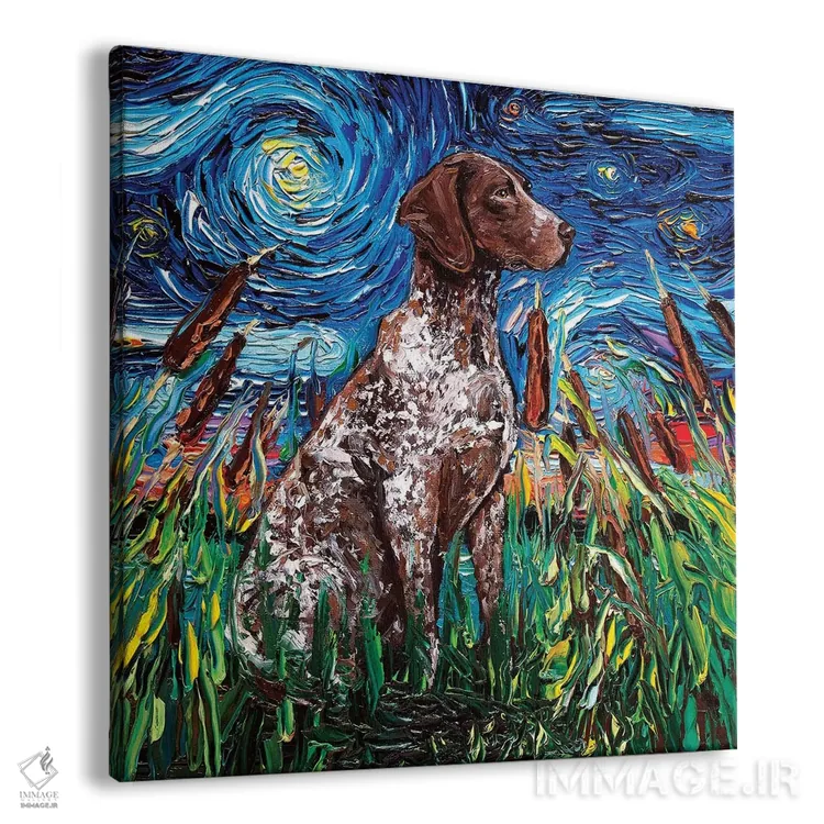 تابلو شب جرمن شورتهیر (سگ شکاری) اثر آجا تریر - نمای پرسپکتیو محصول