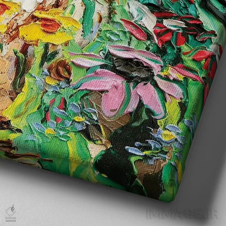 تابلو خوشحال اثر آجا تریر - نمای نزدیک بافت بوم