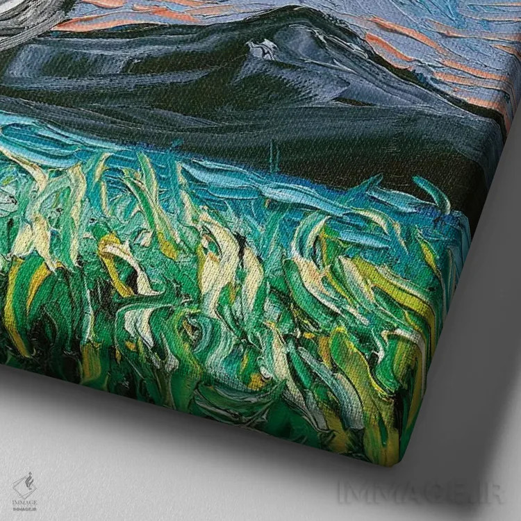 تابلو شب باسنجی اثر آجا تریر - نمای نزدیک بافت بوم