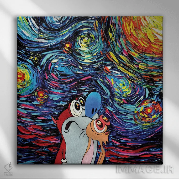 تابلو ونگوگ هرگز جنون فضایی را تجربه نکرد اثر آجا تریر - نمای روبهرو روی دیوار