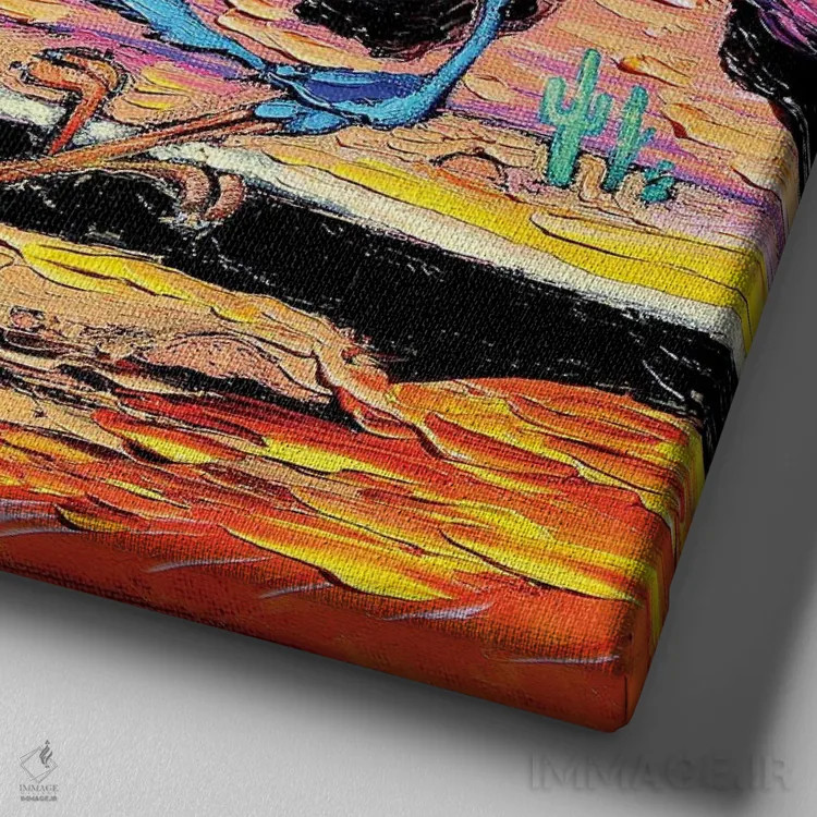 تابلو ونگوگ هرگز رودرانر را نگرفت (انیمیشن) اثر آجا تریر - نمای نزدیک بافت بوم