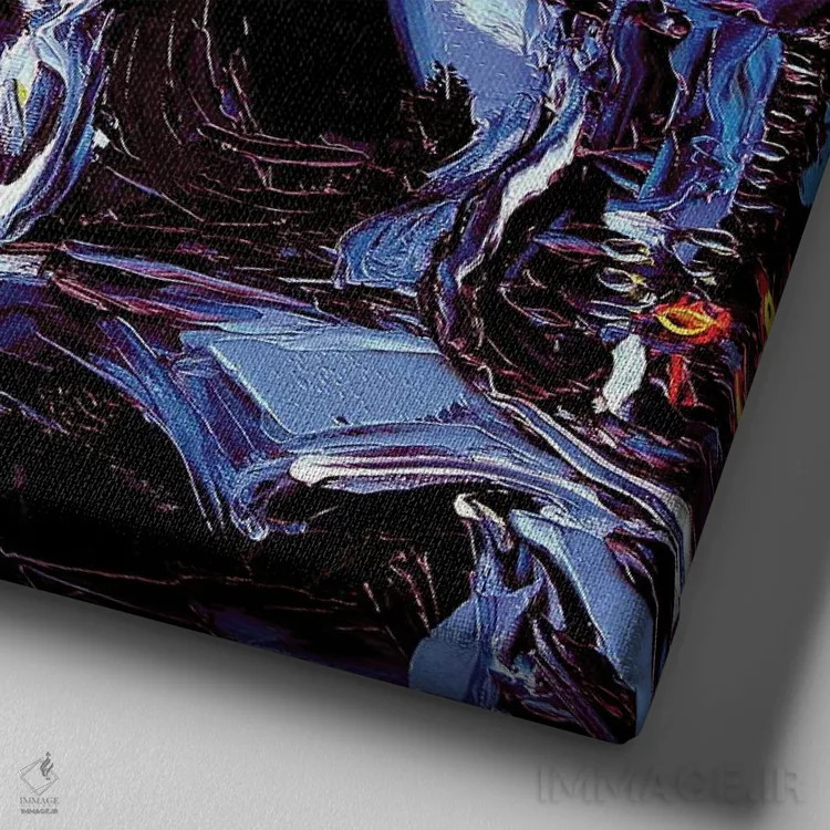 تابلو ونگوگ هرگز گاتهام را نجات نداد (بتمن) اثر آجا تریر - نمای نزدیک بافت بوم