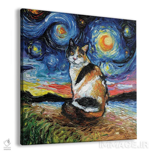 تابلو شب کالیـکو (گربه چندرنگ) اثر آجا تریر - نمای پرسپکتیو محصول