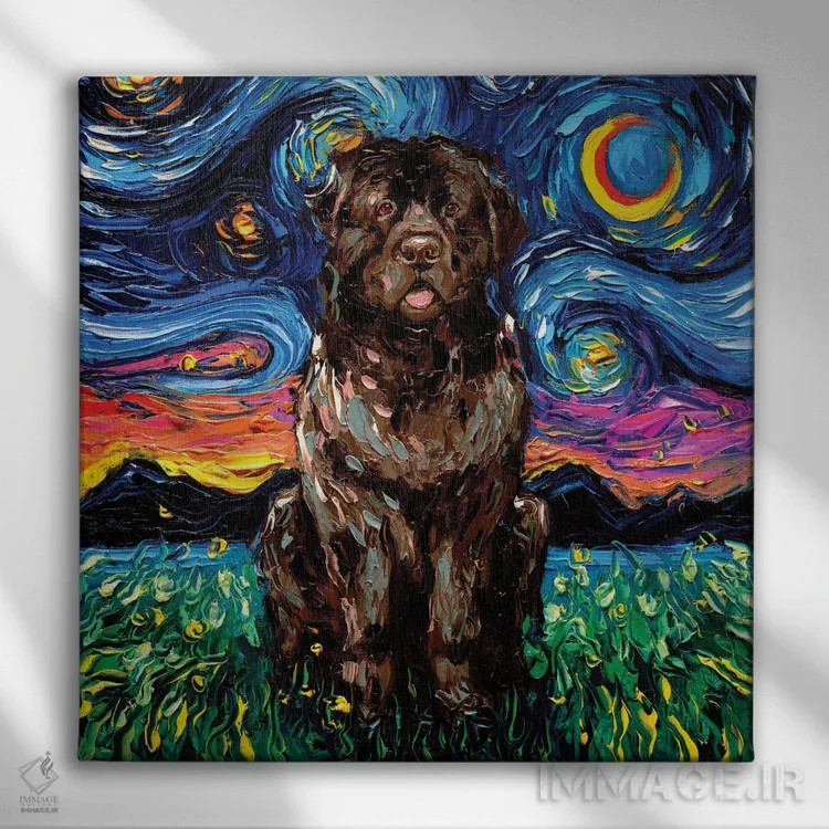 تابلو شب نیوفاندلند قهوهای اثر آجا تریر - نمای روبهرو روی دیوار