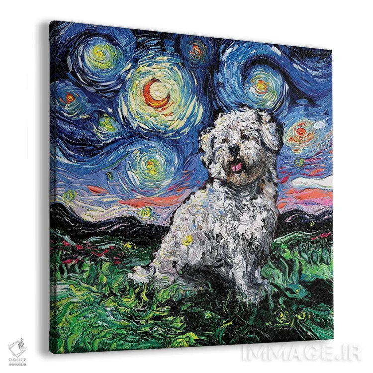 تابلو شب کتون دو تولیار (سگ فرانسوی) اثر آجا تریر - نمای پرسپکتیو محصول