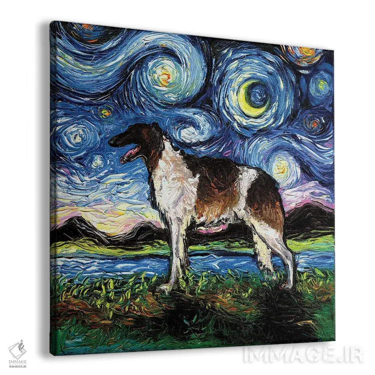 تابلو شب بورزوی (سگ روسی) اثر آجا تریر - نمای پرسپکتیو محصول