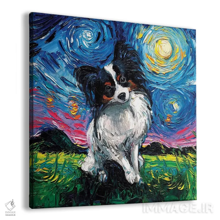 تابلو شب پاپیون (نژاد سگ) اثر آجا تریر - نمای پرسپکتیو محصول